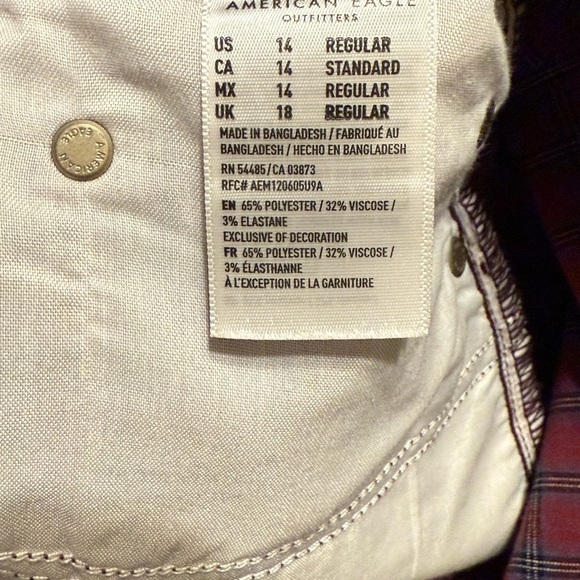 American Eagle Women’s Red Maroon Ne(X)t Level High Waisted Plaid Mini Skirt 14 - Picture 8 of 10